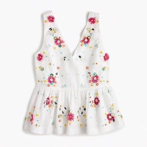 JCrew Embellished Peplum Top NWT